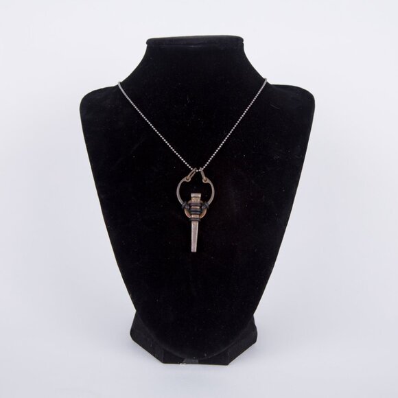 One of a Kind ART OF FACTORY Necklace Pendant with Nail Steampunk Punk Goth - Picture 3 of 8